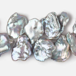 18x18-30x19mm Silver Peacock Ultra Keshi Freshwater Pearls 18 inch 51 pcs AAA (ONLINE ORDER ONLY)