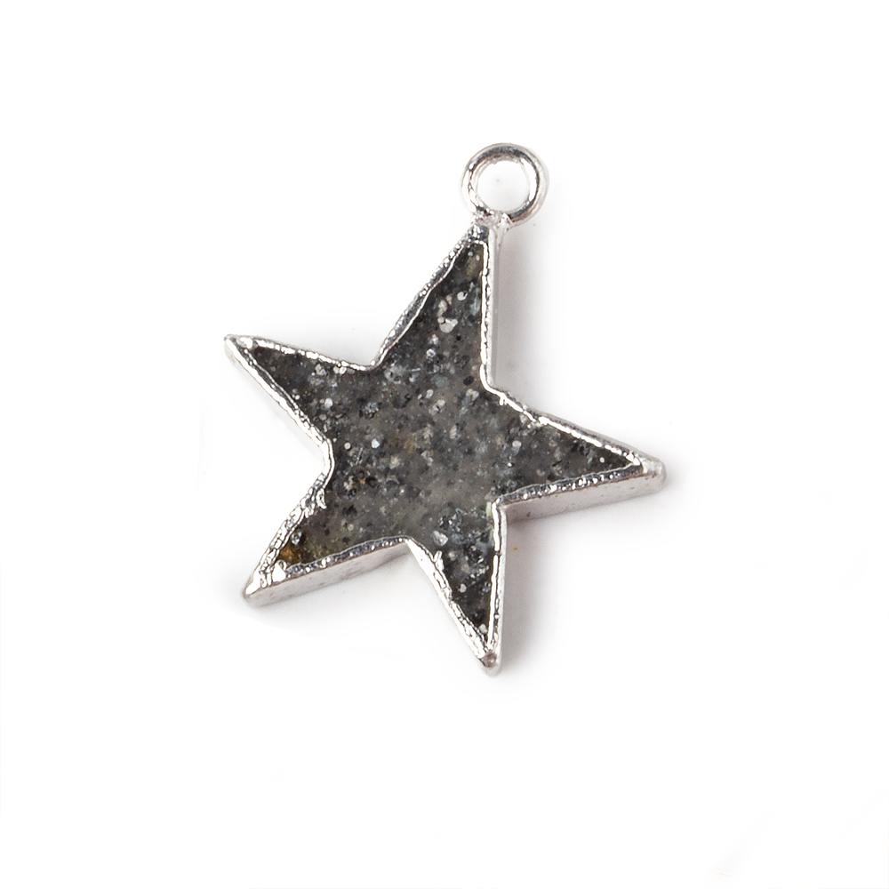 18x18mm Silver  Leafed Celestial Quartz Star Pendant 1 focal bead (ONLINE ORDER ONLY)