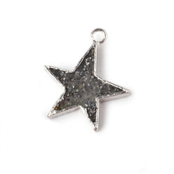 18x18mm Silver  Leafed Celestial Quartz Star Pendant 1 focal bead (ONLINE ORDER ONLY)