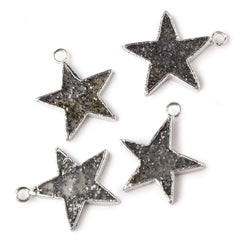 18x18mm Silver  Leafed Celestial Quartz Star Pendant 1 focal bead (ONLINE ORDER ONLY)