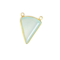 18x21.5mm Vermeil Bezel Sea Green Chalcedony Triangle Connector 1 piece (ONLINE ORDER ONLY)