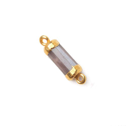 18x8mm Gold Leafed Chocolate Moonstone faceted barrel tube Connector 1 piece (ONLINE ORDER ONLY)