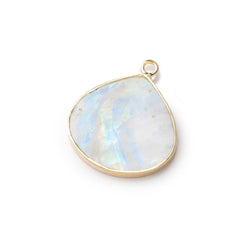 19-20mm Vermeil Bezel Rainbow Moonstone Flat Heart Pendant 1 piece (ONLINE ORDER ONLY)