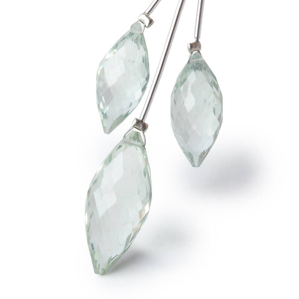 19-23mm Prasiolite Faceted Marquise Set of 3 Focal Beads (ONLINE ORDER ONLY)
