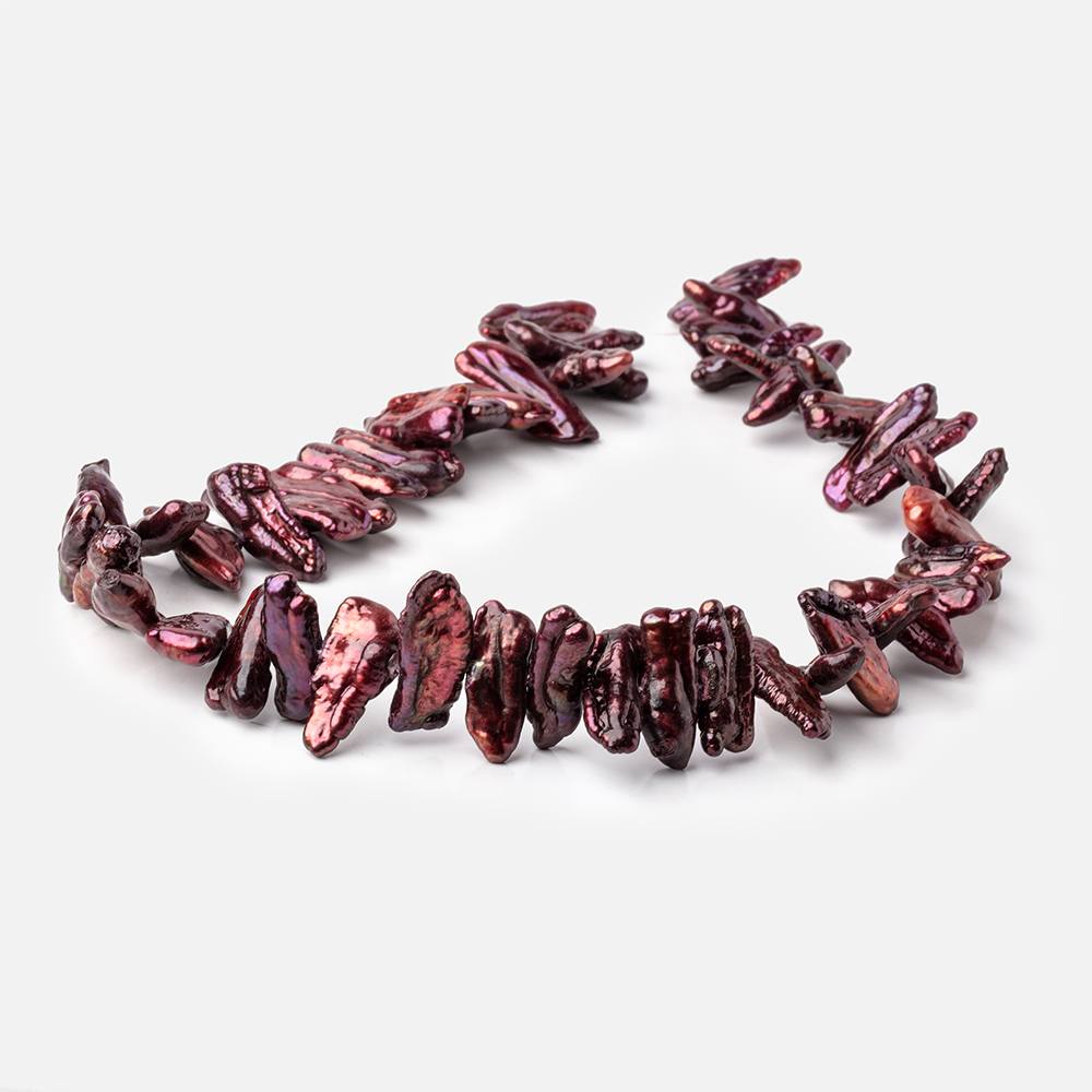19-24mm Cherry Side Drill Biwa Freshwater Pearls 16 inch 48 beads (ONLINE ORDER ONLY)