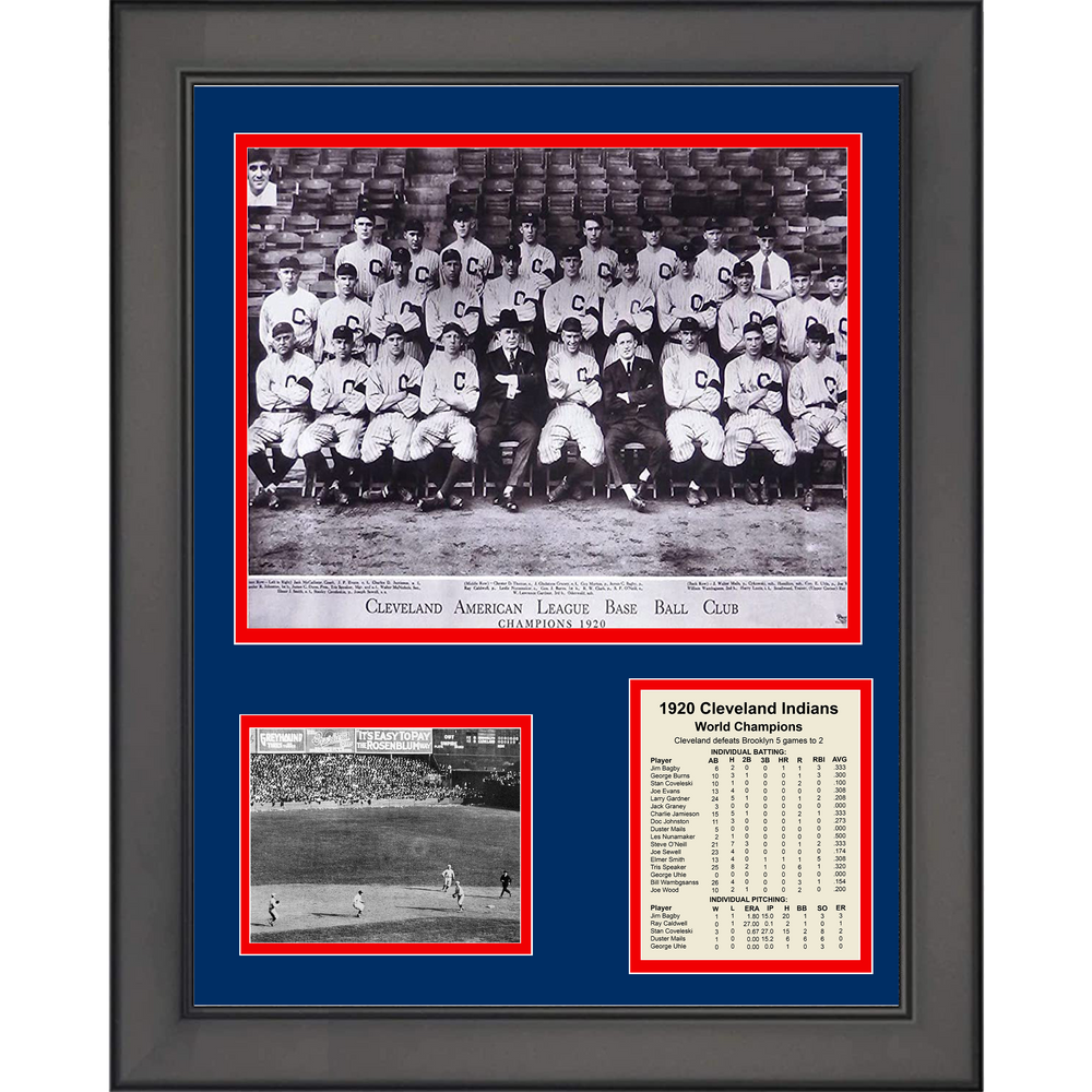 Framed Cleveland Guardians 1920 World Series Champions 11"x14" Baseball Three Photo Collage (ONLINE ORDER ONLY)