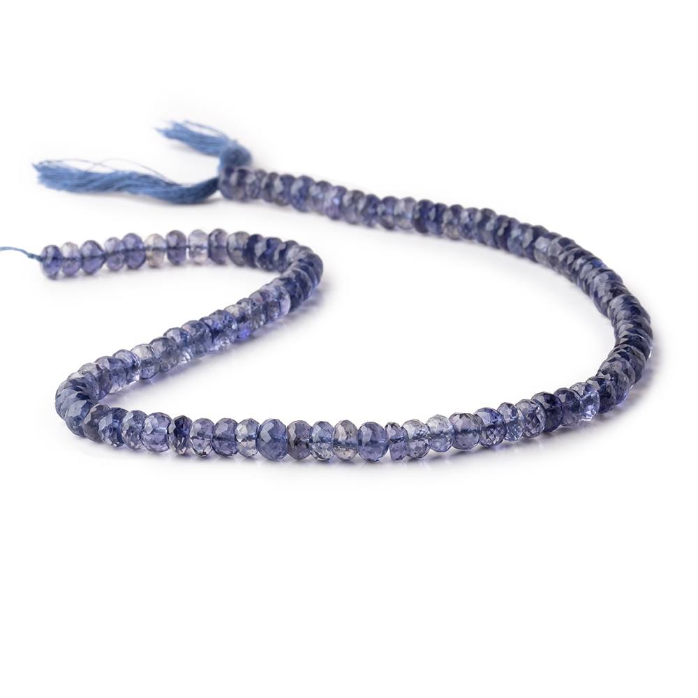 5-5.5mm Iolite Faceted Rondelles 13 inch 100 beads AAA (ONLINE ORDER ONLY)