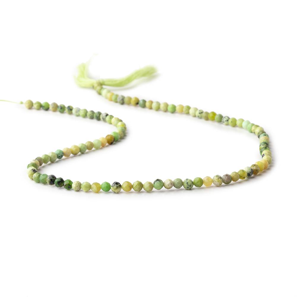 3mm Lemon Chrysoprase microfaceted round beads 13 inch 100 pieces (ONLINE ORDER ONLY)