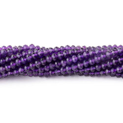 4mm Amethyst Micro Faceted Rondelle Beads 12 inch 105 pieces AAA