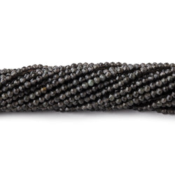 2mm Dark Platinum Grey Moonstone Micro Faceted round beads 13 inch 175 pieces A (ONLINE ORDER ONLY)