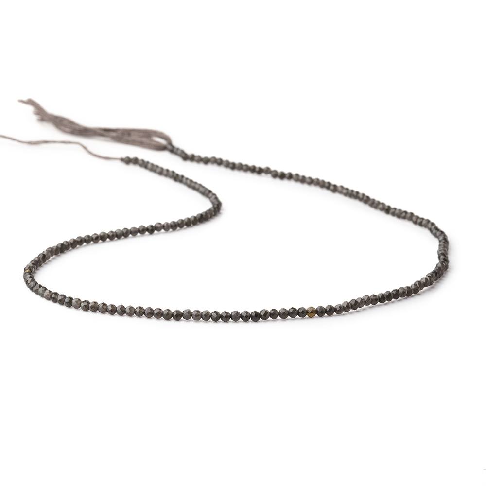 2mm Dark Platinum Grey Moonstone Micro Faceted round beads 13 inch 175 pieces A (ONLINE ORDER ONLY)