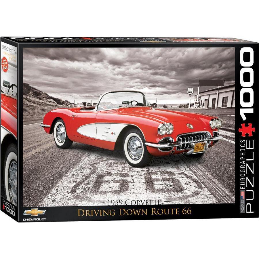 1959 Corvette Driving Down Route 66 1000 Piece Jigsaw Puzzle Eurographics (ONLINE ORDER ONLY)