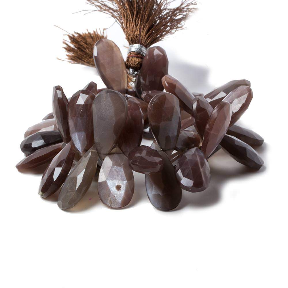 19.5x11-25.6x11mm Chocolate Moonstone faceted pear beads 8 inch 41 pcs (ONLINE ORDER ONLY)