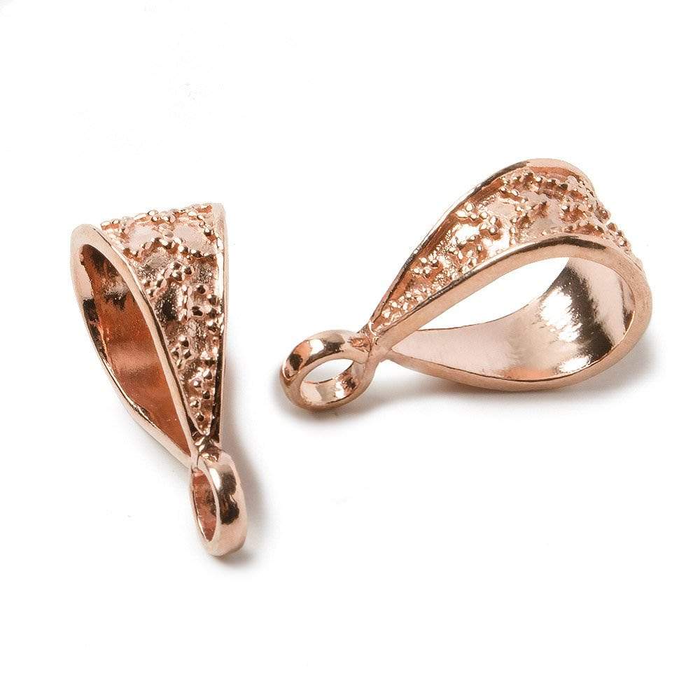 19.5x9mm Rose Gold plated Copper Bail Miligrain Vine Design 1 pcs (ONLINE ORDER ONLY)