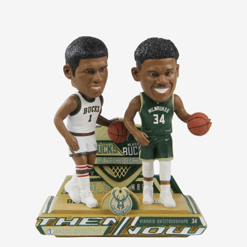 Oscar Robertson Giannis Antetokounmpo Milwaukee Bucks Then And Now Bobblehead (ONLINE ORDER ONLY)