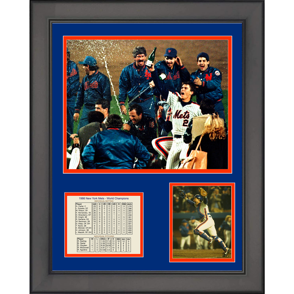 Framed New York Mets 1986 World Series Champions 11"x14" Baseball Three Photo Collage (ONLINE ORDER ONLY)