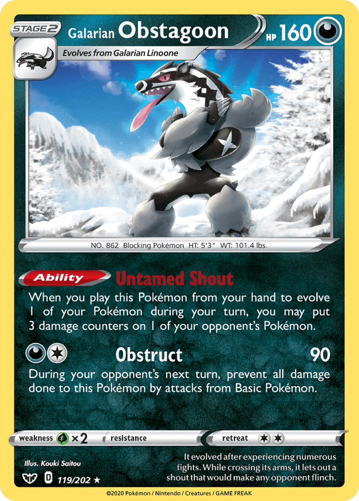 Galarian Obstagoon (119/202) [Sword & Shield: Base Set] (Online Only)