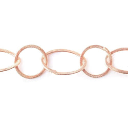 19mm & 27x16mm Rose Gold plated Brushed Round & Marquise Link Chain