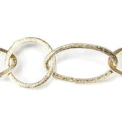 19mm and 27x16mm 14kt Gold plated Brushed Round & Marquise Link Chain by the foot (ONLINE ORDER ONLY)