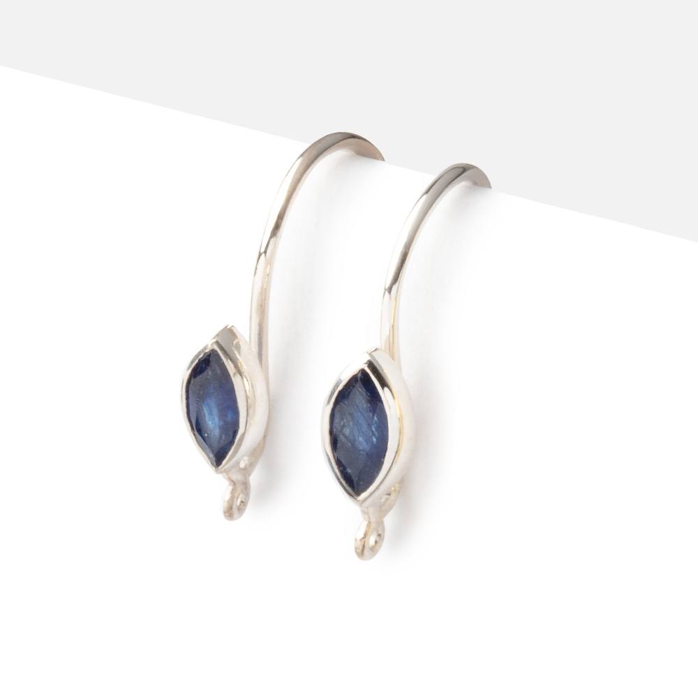 19mm Blue Sapphire Marquise Ear Wire Set of 2 pieces (ONLINE ORDER ONLY)