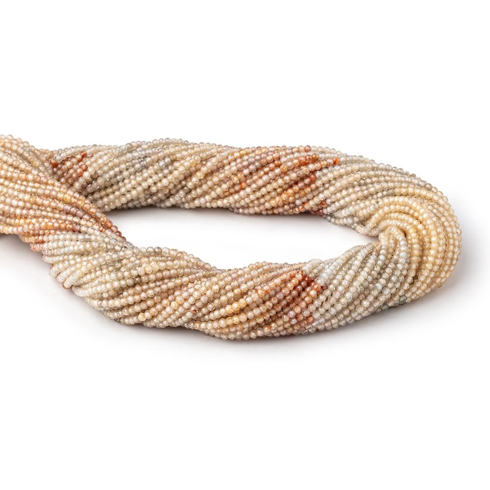 1.9mm Multi Color Zircon Micro Faceted Rondelle Beads 12.5 inch 198 pieces AA (ONLINE ORDER ONLY)