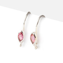 19mm Pink Topaz Marquise Ear Wire Set of 2 pieces (ONLINE ORDER ONLY)