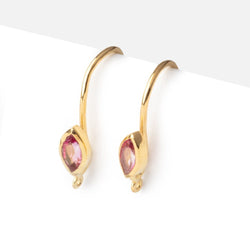 19mm Pink Topaz Marquise Ear Wire Set of 2 pieces (ONLINE ORDER ONLY)