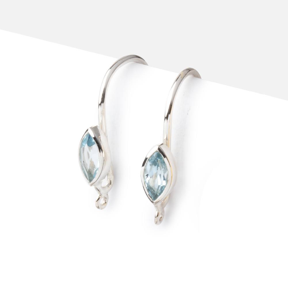 19mm Sky Blue Topaz Marquise Ear Wire Set of 2 pieces (ONLINE ORDER ONLY)