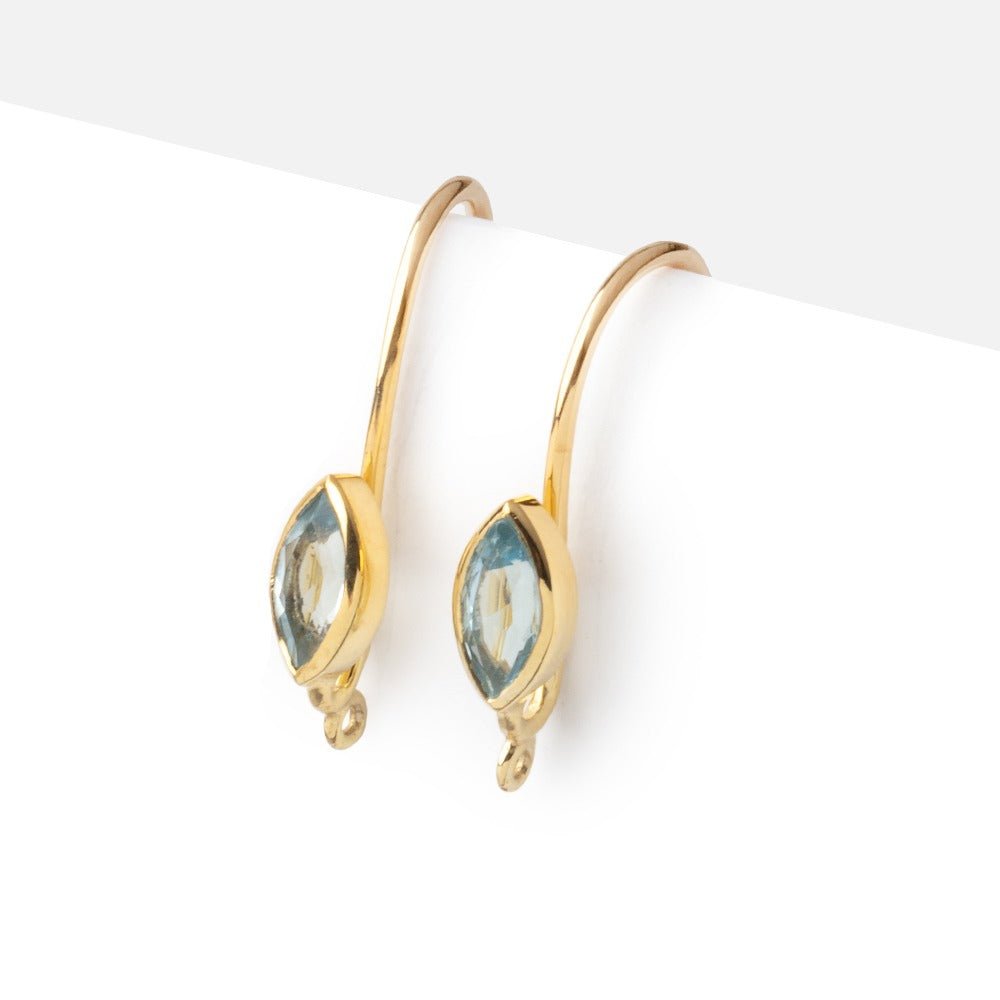 19mm Sky Blue Topaz Marquise Ear Wire Set of 2 pieces (ONLINE ORDER ONLY)