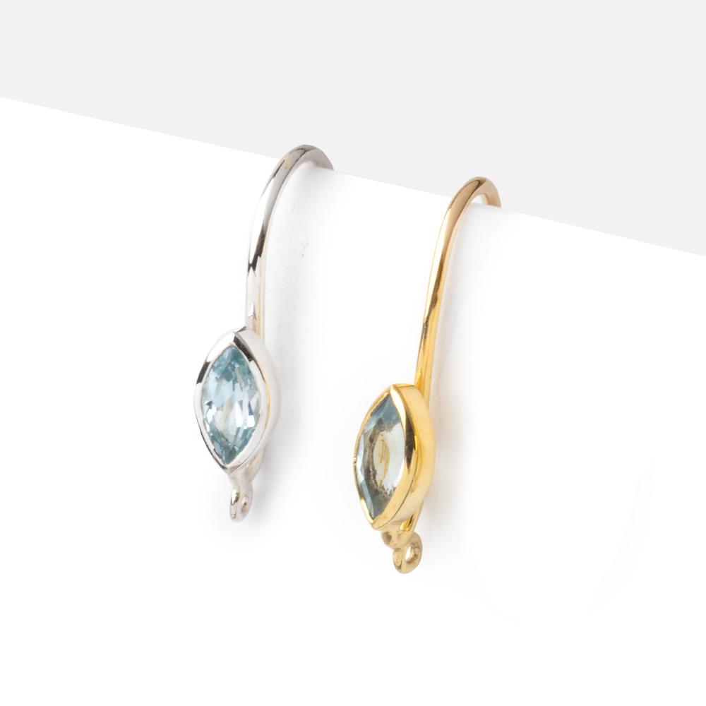 19mm Sky Blue Topaz Marquise Ear Wire Set of 2 pieces (ONLINE ORDER ONLY)