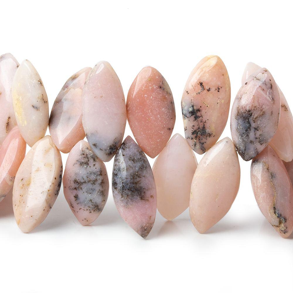 19x10-26x9mm Dendritic Pink Peruvian Opal Plain Marquise Beads 8.5 inch 44 pcs (ONLINE ORDER ONLY)