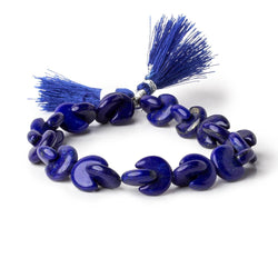 19x10mm Lapis Lazuli interlocking center drilled half moon beads 7.5 inch 26 pieces AAA (ONLINE ORDER ONLY)