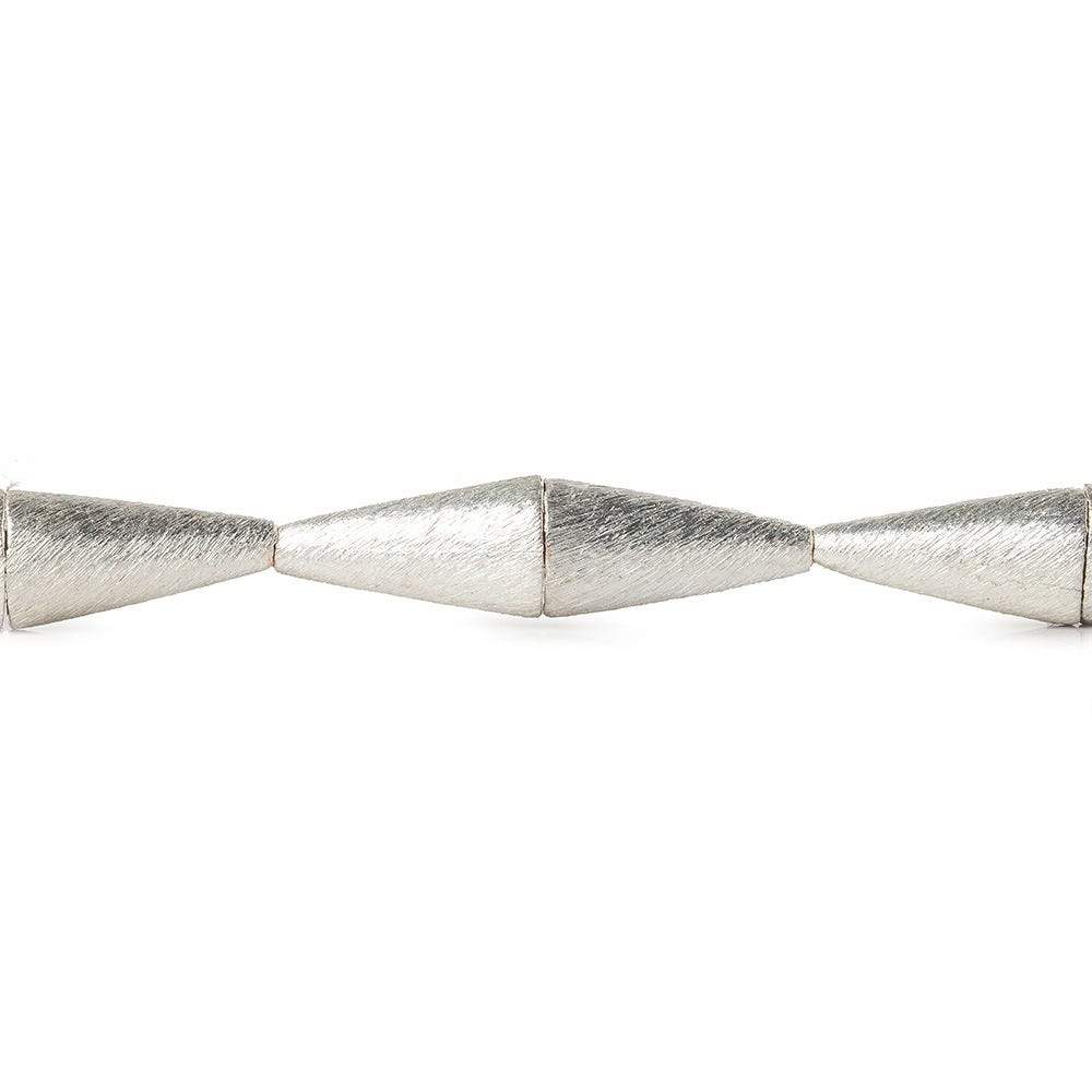 19x10mm Sterling Silver Plated Copper Brushed Cone 8 inch 12 pcs (ONLINE ORDER ONLY)