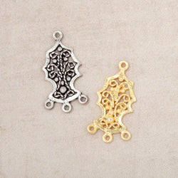 19x12mm Tree Of Life Filigree 3 Ring Charm Set of 2 pieces (ONLINE ORDER ONLY)