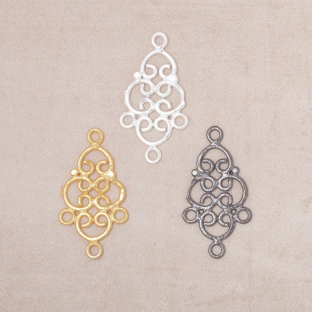 19x13mm Filigree 3 Ring Charm Set of 4 pieces (ONLINE ORDER ONLY)