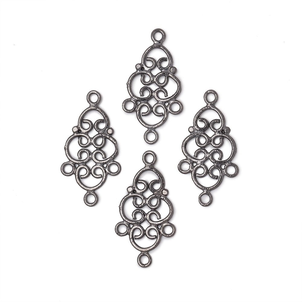 19x13mm Filigree 3 Ring Charm Set of 4 pieces (ONLINE ORDER ONLY)