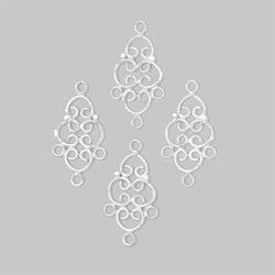 19x13mm Filigree 3 Ring Charm Set of 4 pieces (ONLINE ORDER ONLY)
