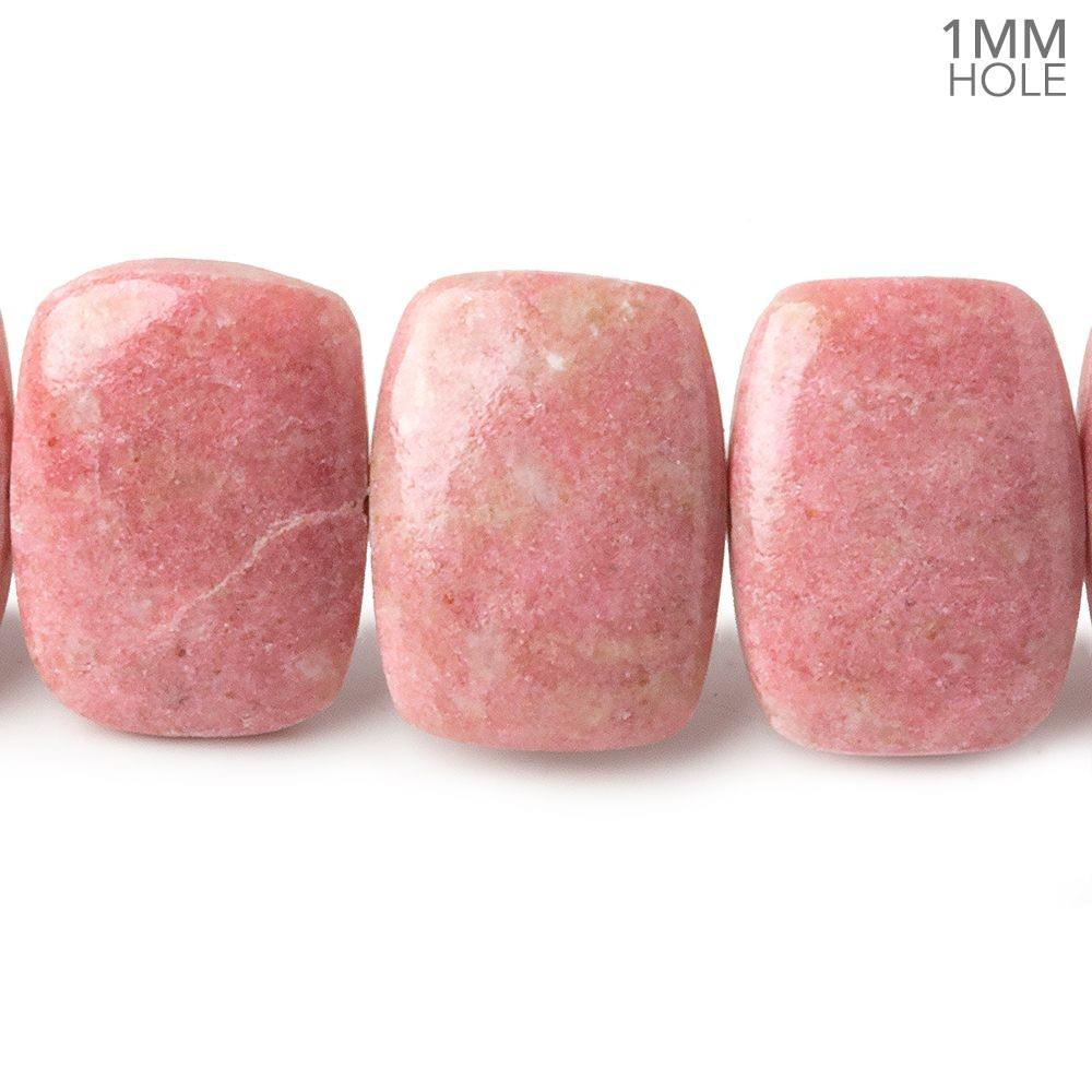 19x14mm Thulite side drilled Plain Cushion Beads 8 inch 14 pieces A 1mm large hole (ONLINE ORDER ONLY)