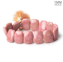 19x14mm Thulite side drilled Plain Cushion Beads 8 inch 14 pieces A 1mm large hole (ONLINE ORDER ONLY)