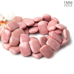 19x14mm Thulite side drilled Plain Cushion Beads 8 inch 14 pieces A 1mm large hole (ONLINE ORDER ONLY)