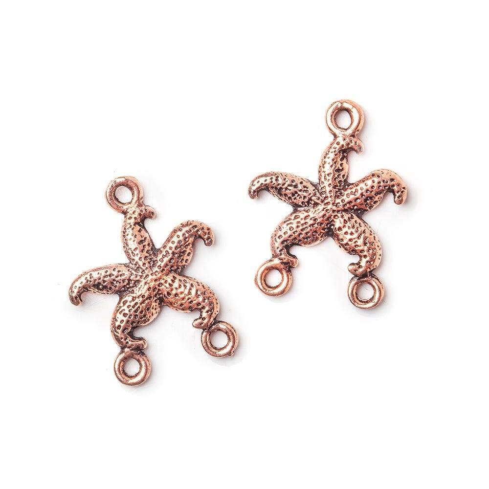 19x15mm Antiqued Copper Starfish 3 ring Drop Charm Set of 2 (ONLINE ORDER ONLY)