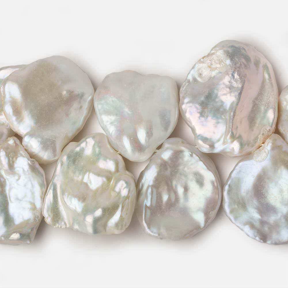 19x16-29x23mm Creamy White Top Drilled Ultra Keshi Pearls 16 inch 36 pieces AAA (ONLINE ORDER ONLY)