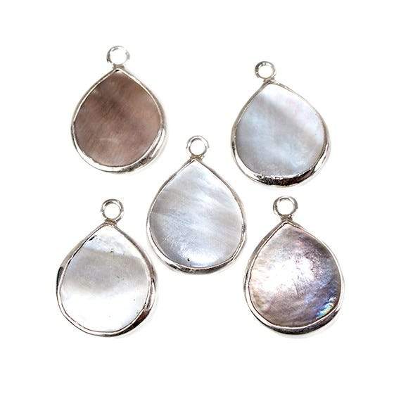 19x16mm Mother of Pearl Heart Silver Bezel Pendant 1 piece (ONLINE ORDER ONLY)