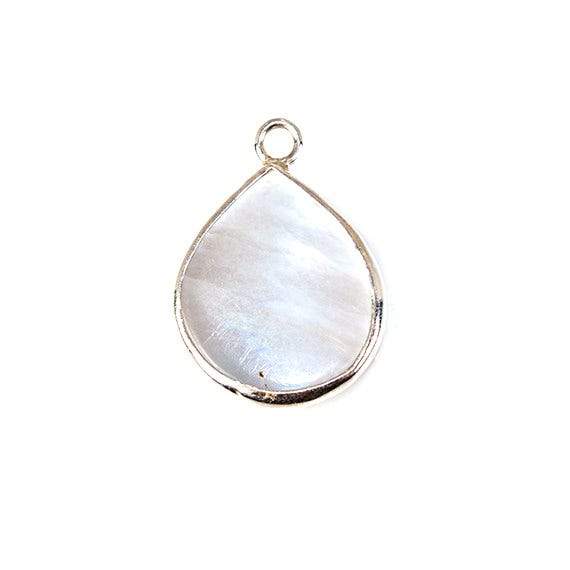 19x16mm Mother of Pearl Heart Silver Bezel Pendant 1 piece (ONLINE ORDER ONLY)