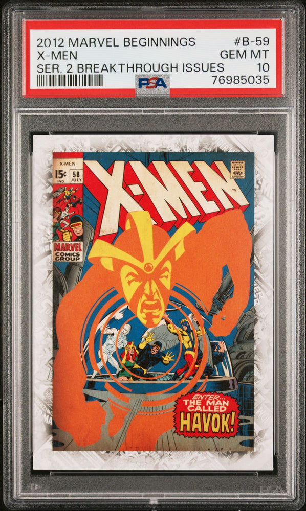 2012 MARVEL BEGINNINGS SERIES 2 BREAKTHROUGH ISSUES X-MEN #B-59 - PSA 10 (Online Order Only)
