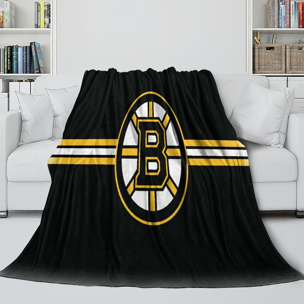 Boston Bruins Blanket Flannel Throw Kids Room Decoration (Online Order Only)