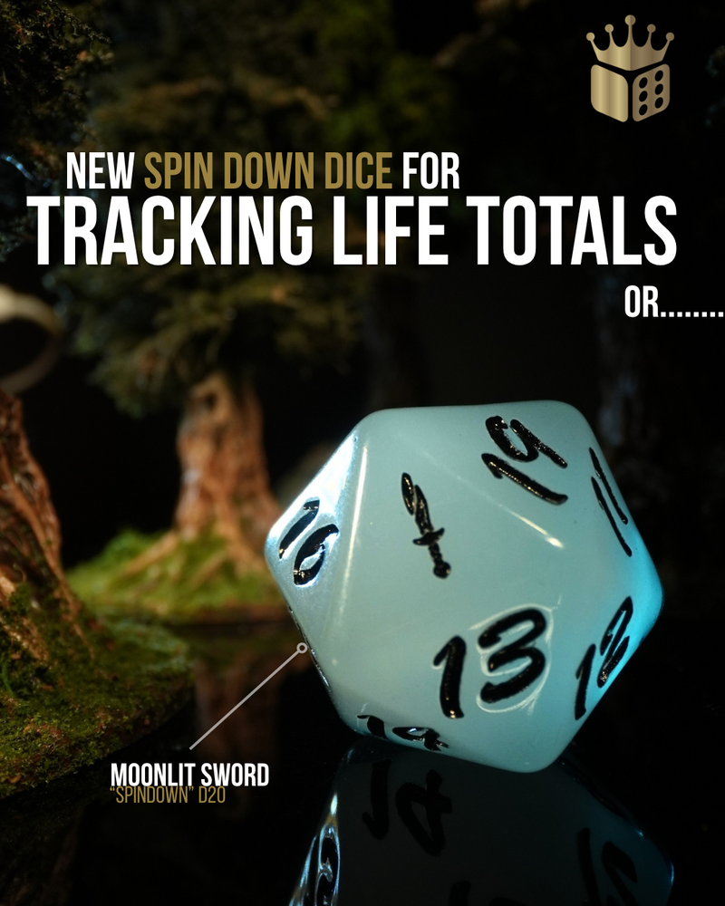 Oversized D20 Spindown | Moonlit Sword (ONLINE ORDER ONLY)