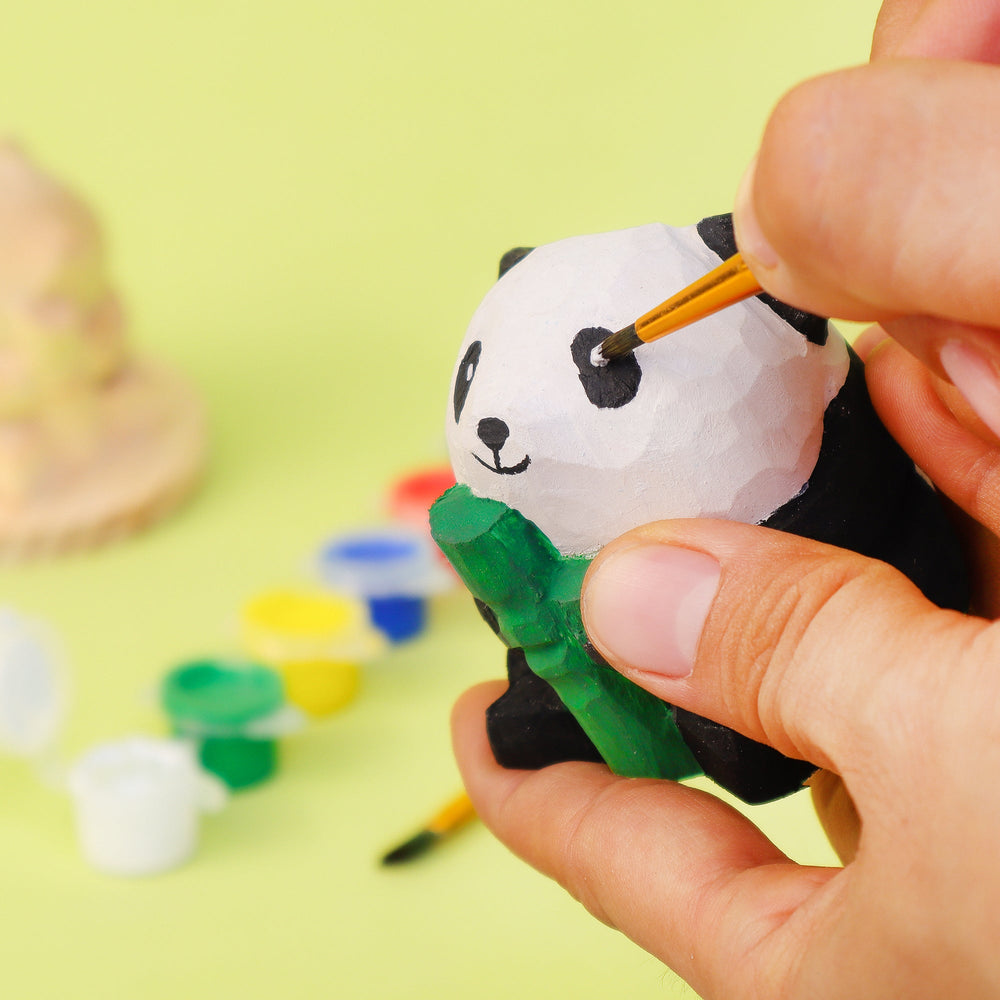 Paint Your Own Wooden Panda Kit – Hand-Carved DIY Painting Craft with Accessories, Cute Decor for Panda Lovers (ONLINE ORDER ONLY)