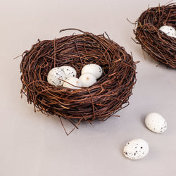 Handmade Bird Nest with Realistic Eggs — Natural Decor or Companion for Hand-Carved Bird Figures (ONLINE ORDER ONLY)
