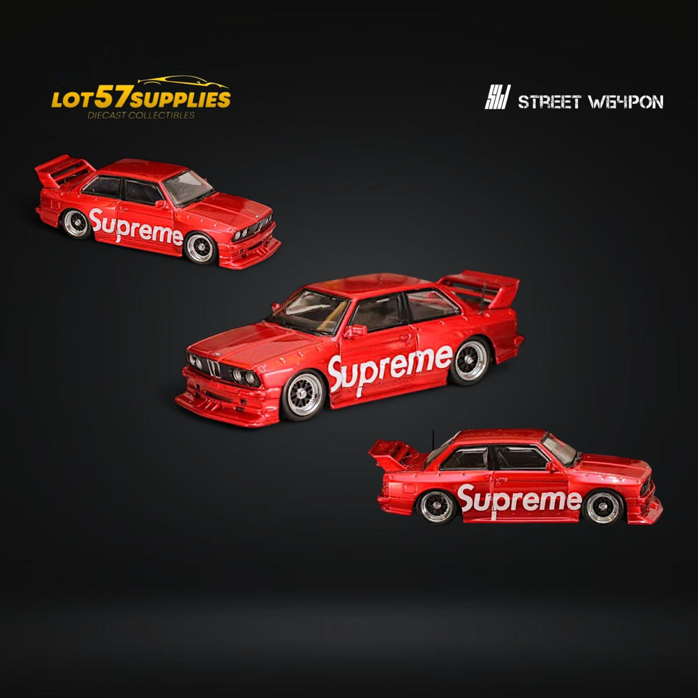 Street Weapon BMW E30 in SUP Red Livery 1:64 (ONLINE ORDER ONLY)